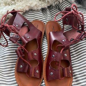 American Eagle Maroon Gladiator Sandals